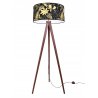 Elegancka Lampa na Trójnogu z Kwiatowym Abażurem Elegancka Lampa na Trójnogu z Kwiatowym Abażurem