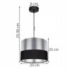 Lampa Wisząca Srebrna Z Abażurem