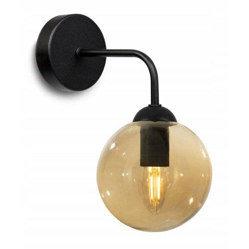 Elegancki Kinkiet Ścienny Retro z Kloszem z Przydymionego Szkła