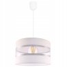 Lampa Wisząca z Białym Abażurem Materiałowym