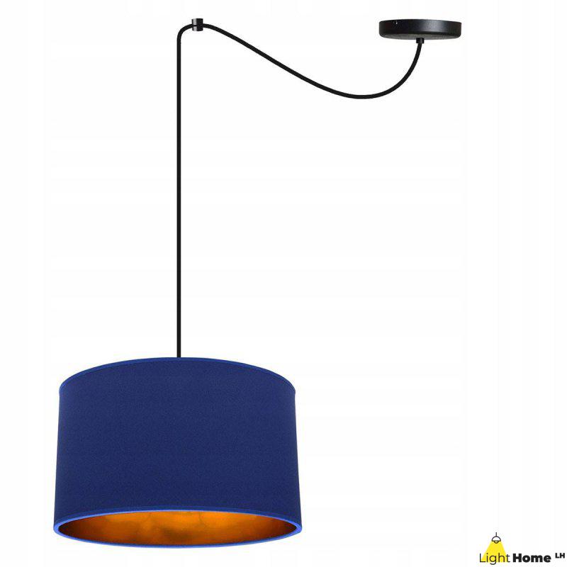 Lampa Pająk z Niebieskim Abażurem Złoty Środek LED