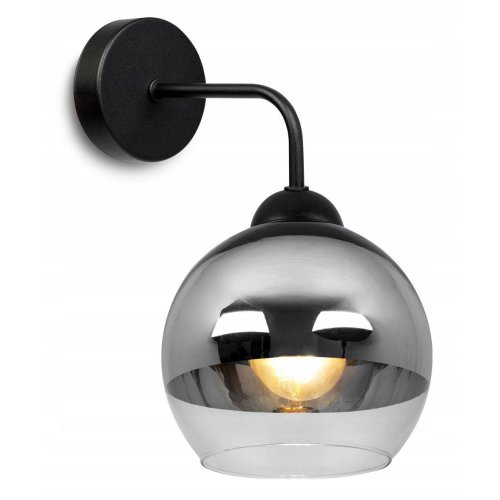 Nowoczesny Kinkiet z Metalu i Szkła Kulisty Klosz