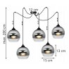 Nowoczesna Lampa Pająk z Kulistymi Kloszami Wymiary
