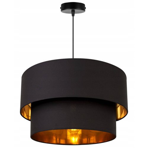 Wisząca Regulowana Lampa z Abażurem o Złotym Środku