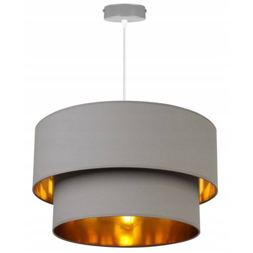 Wisząca Regulowana Lampa z Abażurem o Złotym Środku