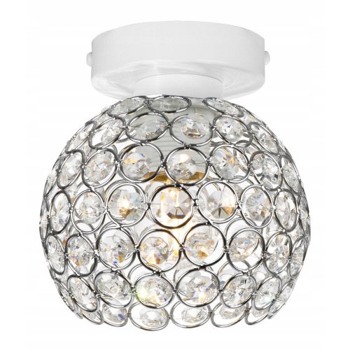 Reflektor Glamour ze Szklanymi Detalami w Srebrnej Oprawie