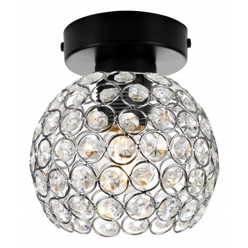 Reflektor Glamour ze Szklanymi Detalami w Srebrnej Oprawie