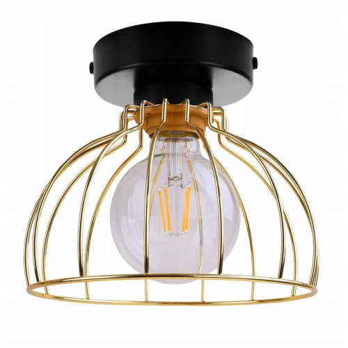 Geometryczny Reflektor Sufitowy ze Złotym Kloszem