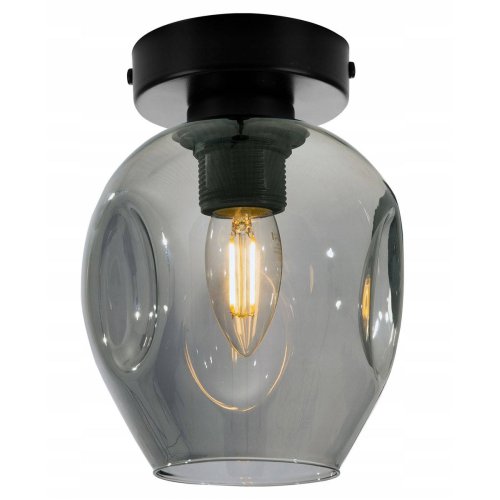 Modernistyczny Spot Lampa Sufitowa z Grafitowym Szklanym Kloszem