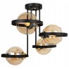 Czarna Lampa Miodowe Klosze Czarna Lampa Miodowe Klosze