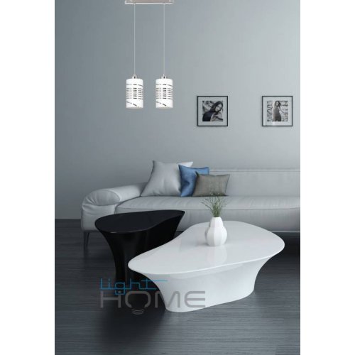 Elegancka Lampa Wisząca Chrom Szklane Klosze we Wzory