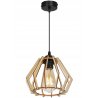 Lampa Wisząca Zwis z Drewnianym Kloszem Lampa Wisząca Zwis z Drewnianym Kloszem