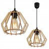 Lampa Wisząca z Drewnianym Kloszem