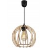 Wisząca Lampa z Oryginalnym Drewnianym Kloszem Wisząca Lampa z Oryginalnym Drewnianym Kloszem