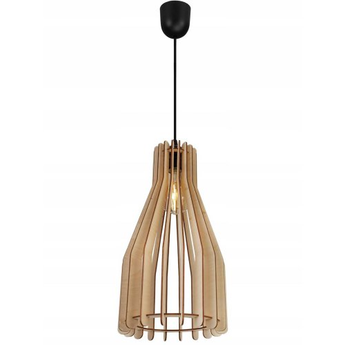 Drewniana lampa TIMBER, regulowana, jedno źródło światła, klosz z drewna