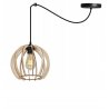 Designerska Lampa Wisząca z Drewnianym Kloszem Designerska Lampa Wisząca z Drewnianym Kloszem