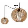 Lampa Wisząca z Drewnianym Kloszem
