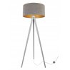 	Lampa Stojąca Szaro Złoty Trójnóg