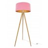 Piękna Lampa Stojąca z Różowo Złotym Welurowym Abażurem