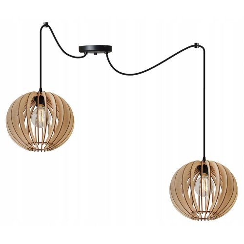 Skandynawska lampa wisząca TIMBER, 2 źródła światła, regulacja, E27