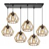Lampa Wisząca z Drewnianymi Kloszami w Kształcie Diamentu