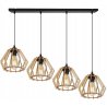 Lampa Wisząca z Drewnianymi Kloszami w Kształcie Diamentu