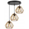 Lampa Drewniana Trzy Zwisy na Okrągłej Podsufitce Lampa Drewniana Trzy Zwisy na Okrągłej Podsufitce