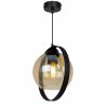 Czarna Lampa z Miodowym Kloszem Czarna Lampa z Miodowym Kloszem
