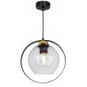 Czarna Lampa Wisząca z Elementami Złota