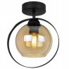 Lampa Sufitowa Żyrandol ze Szklanym Miodowym Kloszem Lampa Sufitowa Żyrandol ze Szklanym Miodowym Kloszem