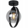 Lampa ze Szklanym Grafitowym Kloszem i Metalowym Pierścieniem Lampa ze Szklanym Grafitowym Kloszem i Metalowym Pierścieniem