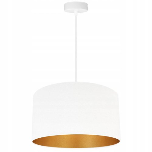 Lampa wisząca z białym welurowym kloszem, złote wnętrze 35 cm, 2 kolory konstrukcji, E27