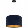 Lampa Zwis z Granatowym Welurowym Abażurem o Złotym Środku Lampa Zwis z Granatowym Welurowym Abażurem o Złotym Środku