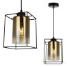 Lampa Wisząca ze Szklanym Kloszem w Drucianej Klatce Lampa Wisząca ze Szklanym Kloszem w Drucianej Klatce