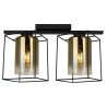 Lampa ze Szklanymi Kloszami w Metalowym Oplocie Lampa ze Szklanymi Kloszami w Metalowym Oplocie