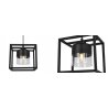 Lampa Wisząca ze Szklanym Kloszem w Metalowej Klatce Lampa Wisząca ze Szklanym Kloszem w Metalowej Klatce