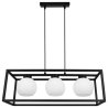 Czarna Lampa Wisząca z Białymi Szklanymi Kloszami Czarna Lampa Wisząca z Białymi Szklanymi Kloszami