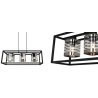 Czarna Metalowa Lampa z Trzema Szklanymi Kloszami Czarna Metalowa Lampa z Trzema Szklanymi Kloszami