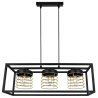 Czarna Metalowa Lampa ze Złotymi Kloszami Czarna Metalowa Lampa ze Złotymi Kloszami
