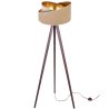 Elegancka Lampa Podłogowa na Trzech Nogach z Welurowym Abażurem