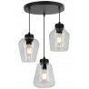 Elegancka Lampa Wisząca RIJEKA Bezbarwne Szklane Klosze Elegancka Lampa Wisząca RIJEKA Bezbarwne Szklane Klosze