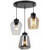 Elegancka Lampa Wisząca RIJEKA Szklane Klosze na Okrągłej Podsufitce Elegancka Lampa Wisząca RIJEKA Szklane Klosze na Okrągłej Podsufitce