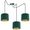 Lampa Wisząca Pająk Welurowe Abażury w Modnym Kolorze Butelkowej Zieleni Lampa Wisząca Pająk Welurowe Abażury w Modnym Kolorze Butelkowej Zieleni