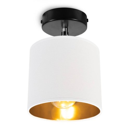 Kinkiet GAMA, biały, regulowany, złote wypełnienie, E27