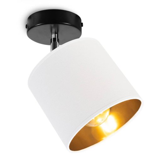 Kinkiet GAMA, biały, regulowany, złote wypełnienie, E27