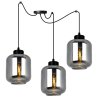 Industrialna Lampa Pająk Szklane Grafitowe Klosze Industrialna Lampa Pająk Szklane Grafitowe Klosze