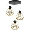 Elegancka Lampa ze Złotymi Drucianymi Kloszami Elegancka Lampa ze Złotymi Drucianymi Kloszami