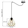 Lampa SPIDER NUVOLA GOLD Złoty Klosz Druciany Wymiary