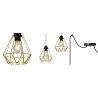 Nowoczesna Lampa Industrialna ze Złotymi Metalowymi Kloszami