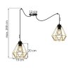 Nowoczesna Lampa ze Złotymi Metalowymi Kloszami Spider Wymiary